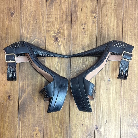 Rachel Zoe Black platform stilettos with snakeskin details size 9.5 - Picture 11 of 14